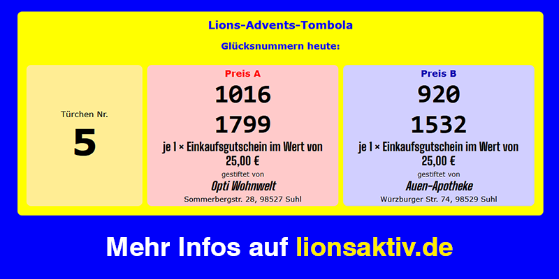 Lions Advents-Tombola